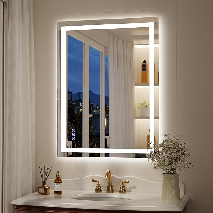 30"x 22" LED Bathroom Mirror, Wall Vanity Mirrors
