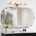 GLASHOM Frameless Bathroom Mirror, 30x48 inch Beveled Bathroom Mirror Wall