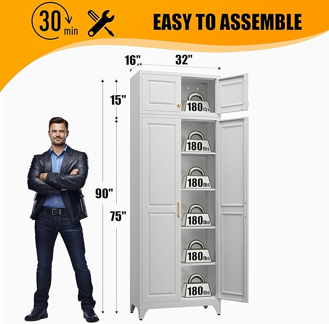 Kitchen Pantry Storage Cabinets, Utility Kitchen Cupboard, Large Steel Cabinets