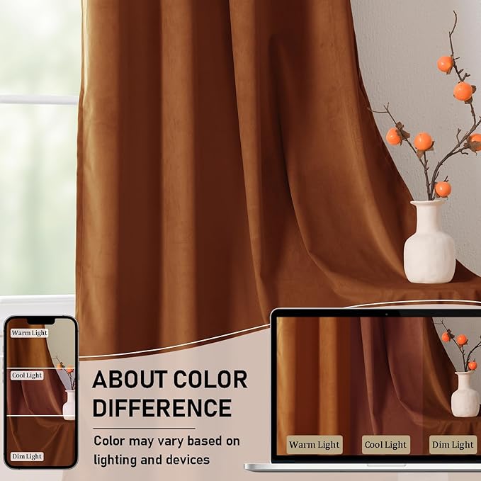 JIUZHEN Velvet Curtains for Bedroom