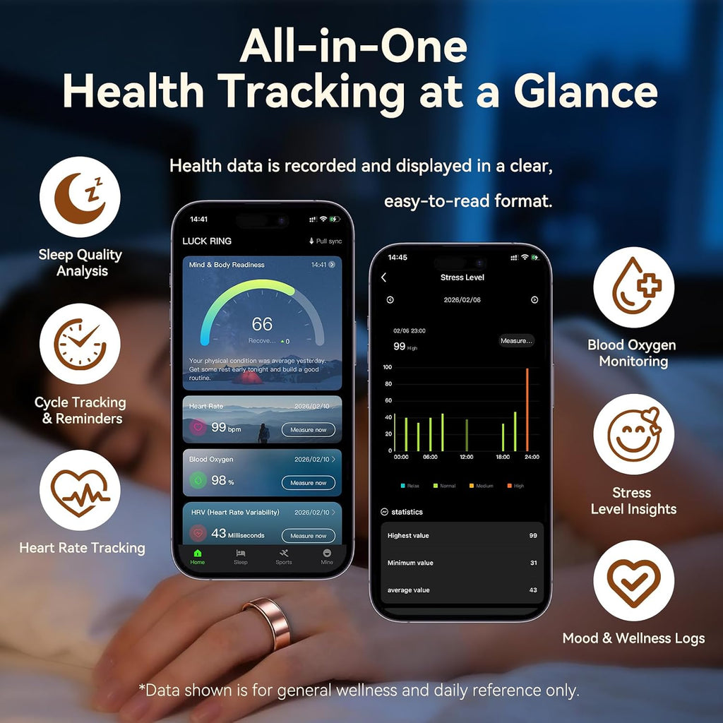 smart health fitness ring for women & men, close-up detail