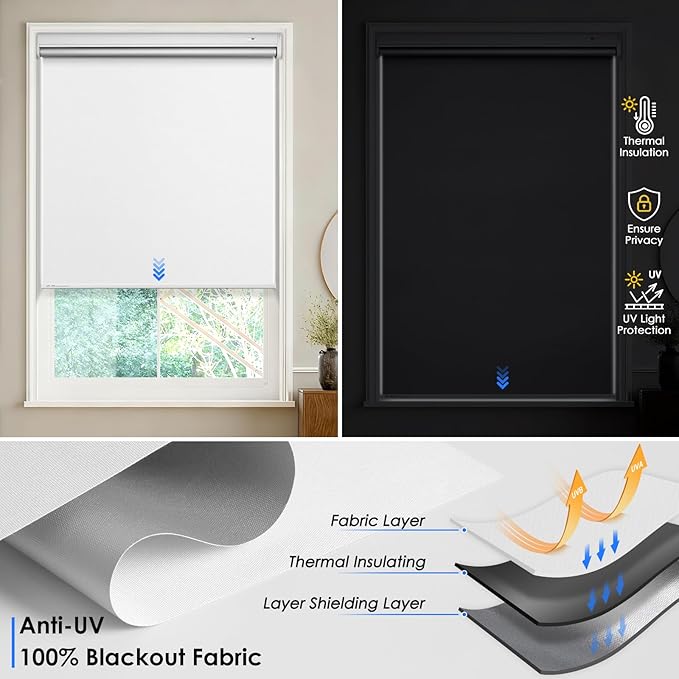Motorized Blackout Smart Roller Blinds