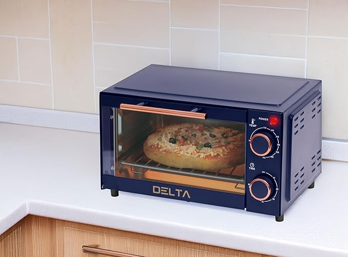 9L Toaster Oven, Small Countertop Electric Oven 750W, 60-Min Timer Auto Shut-Off