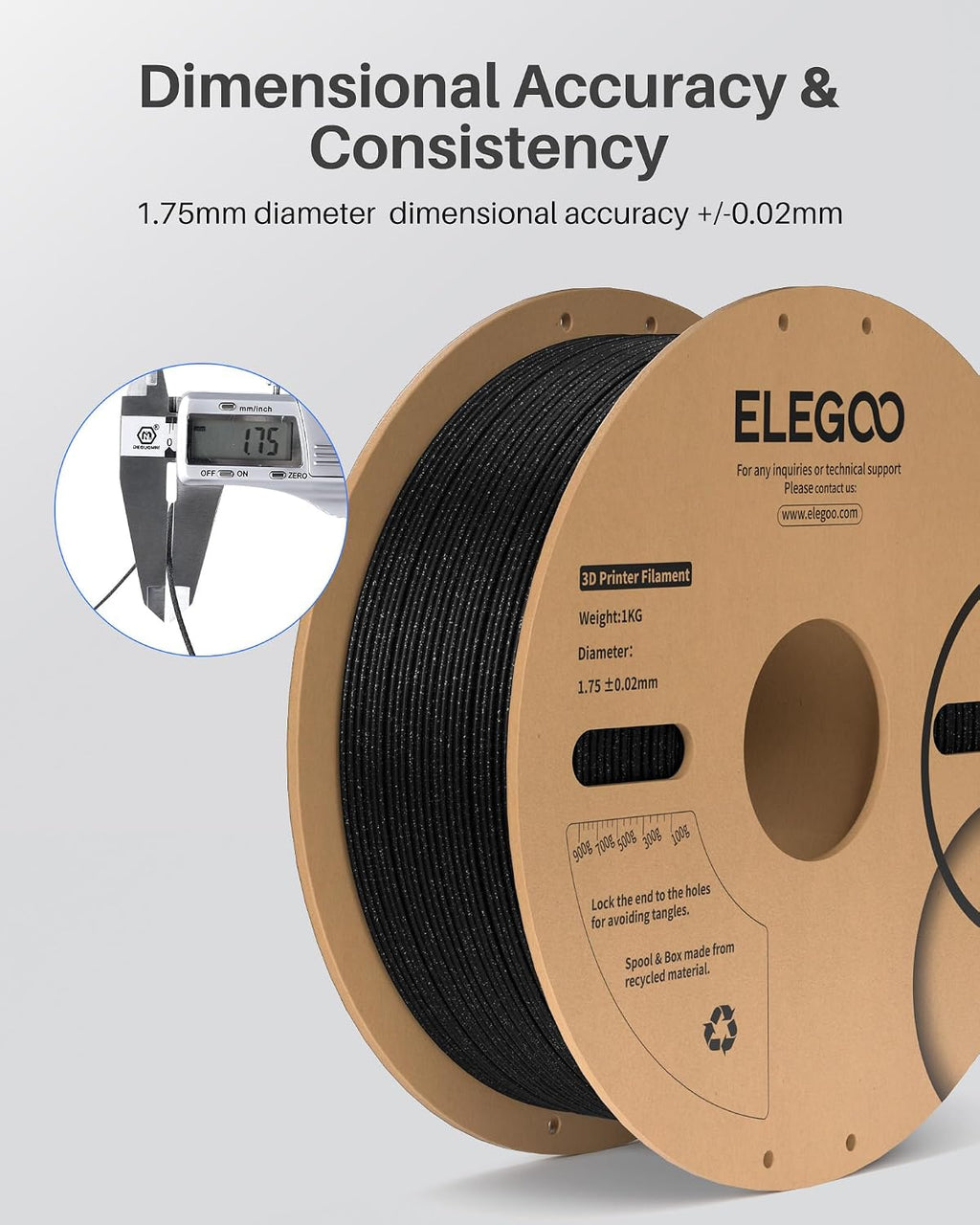 ELEGOO Sparkle PLA 3D Printer Filament 1.75mm Bundle 4KG