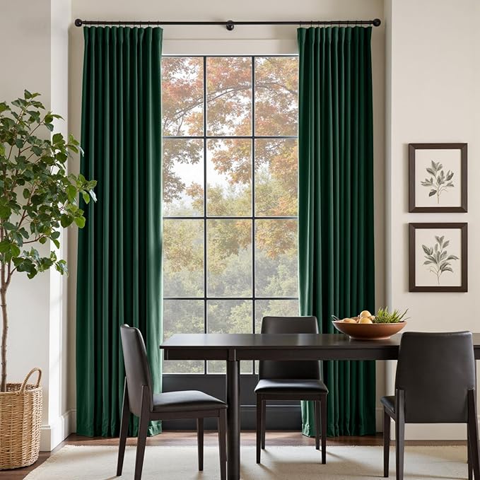 Lazzzy Velvet Blackout Curtains Thermal Insulated Room Window Drapes Super Soft