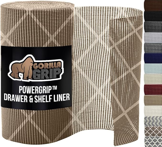 GORILLA GRIP powerGRIP Drawer Shelf and Cabinet Liner, Thick Strong Hold