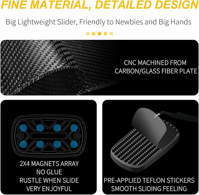 DjuiinoStar Silent Fidget Slider, CNC Machined Free-Floating Push Slider