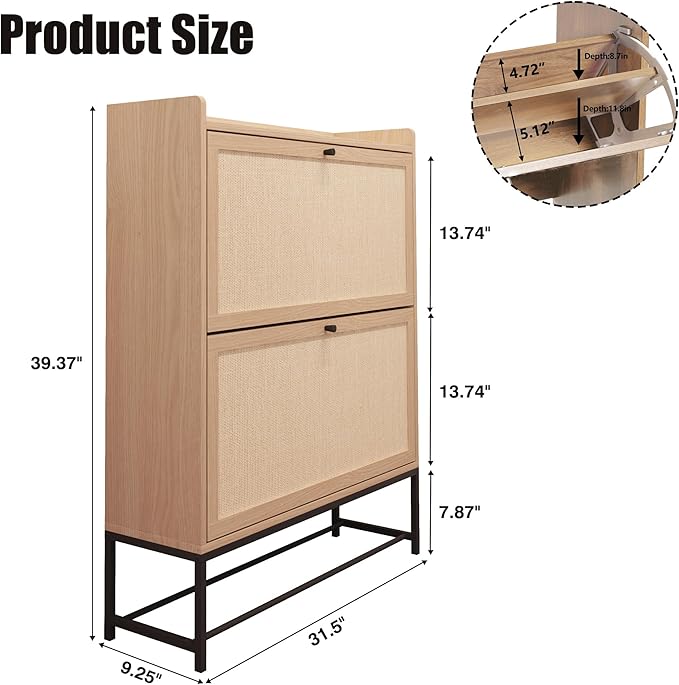 AVZEAR Narrow Shoe Storage Cabinet