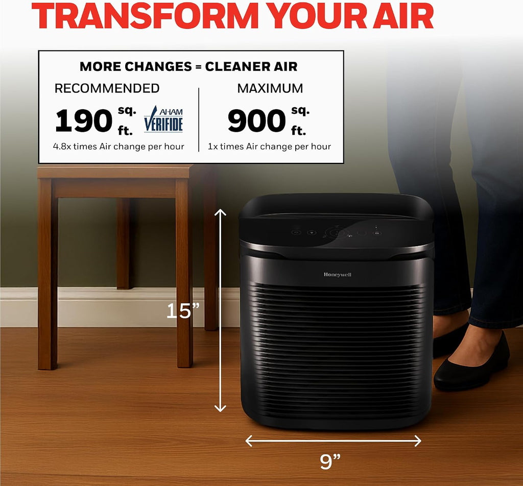 Honeywell PowerPlus HEPA Air Purifier for Home, 968 Ft² Rooms, HPA3100