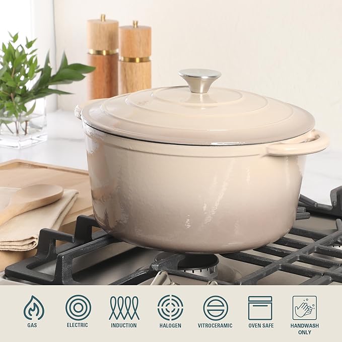 Gibson Home Addlestone 7 Qt Enameled Cast Iron Dutch Oven Pot