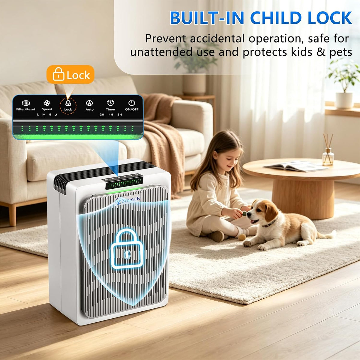 Air Purifier for Home Pets Bedroom Dorm HEPA Air Purifiers Up to 1,292 Ft²