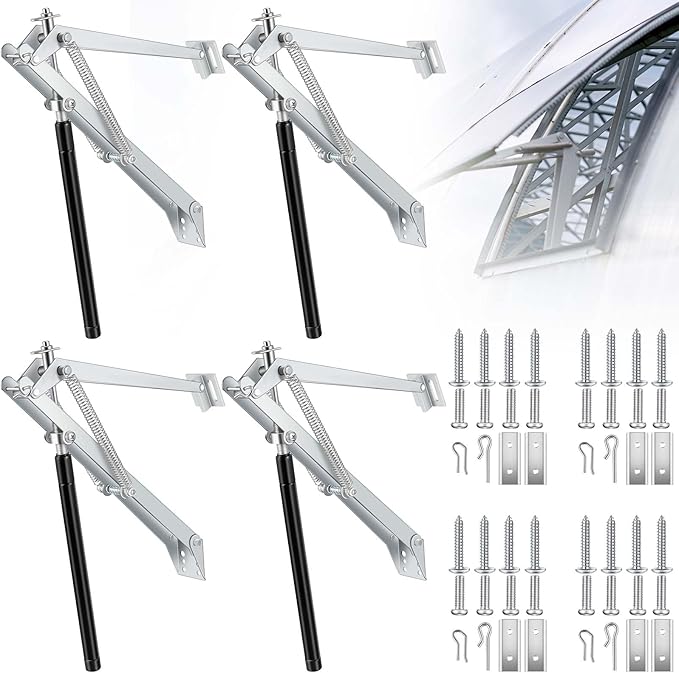 Amylove 4 Pcs Dual Spring Automatic Roof Vent Opener Greenhouse Accessories