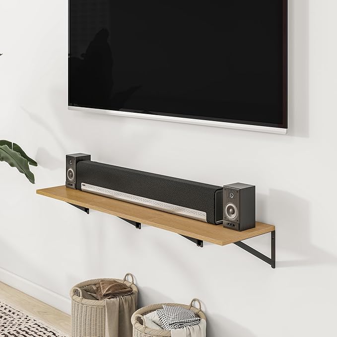 Heimlove Deep Floating Shelves for Wall, 12 Inch Deep Floating Shelves Set of 3