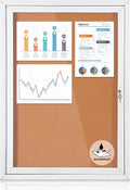 Outdoor Bulletin Board Weatherproof 36x24 in, Enclosed Bulletin Board