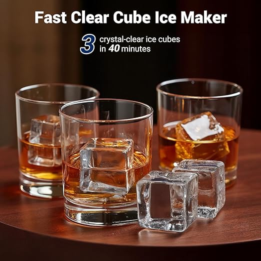 Clear Ice Cube Maker, Makes 3 Large 2.2" Square Ice Cubes in Just 40 Minutes (288Pcs)