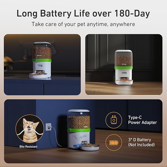 Automatic Cat Feeder - 4L Timed Auto Pet Feeder