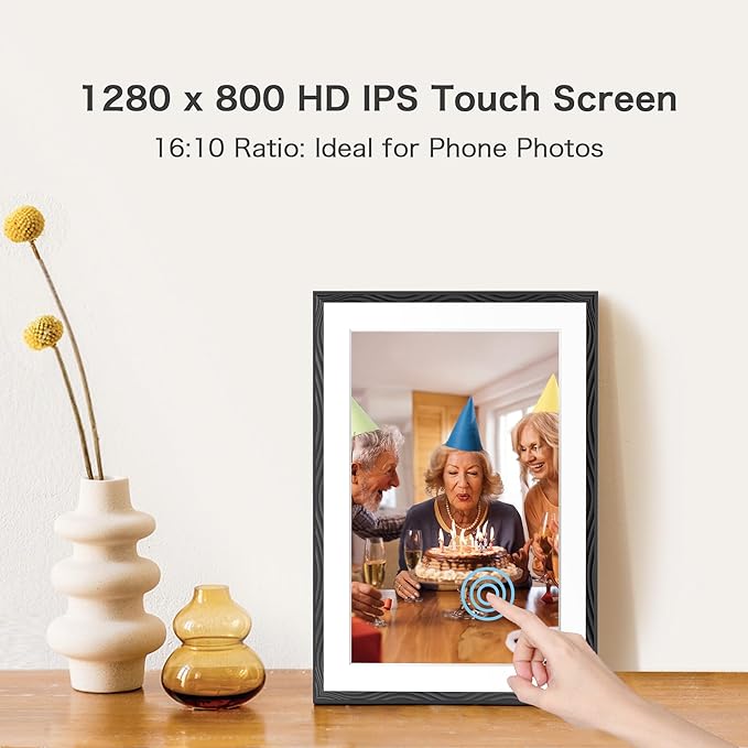 Digital Picture Frame, 10.1'' Frameo Digital Frame Wifi, 32GB Memory, 1280*800