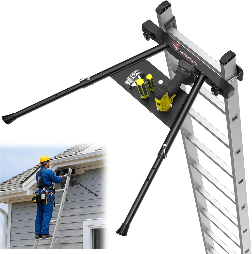 Extension Ladder Stabilizer, Extended Ladder Standoff with Tool Tray