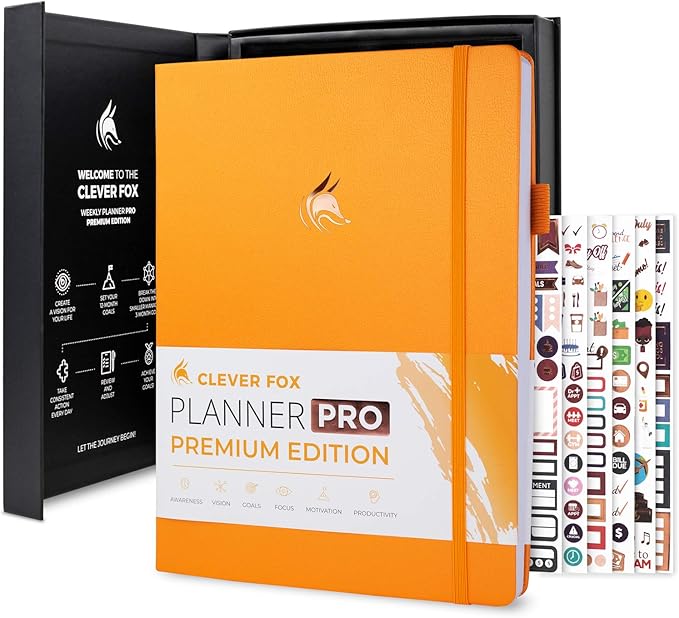 Clever Fox Planner Pro Premium – Luxurious Weekly & Monthly Planner