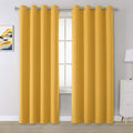 DUALIFE Yellow Curtains 84 Inches Long Blackout Curtain Panels