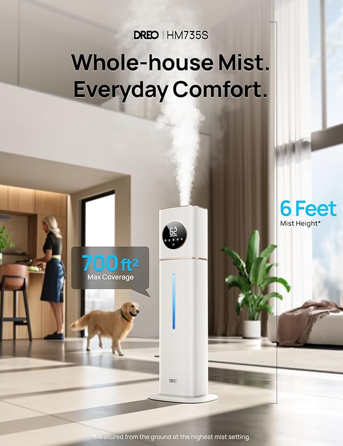 DREO HM735S 11L Smart Humidifier Large Room 700 ft², 100H Cool Mist Air
