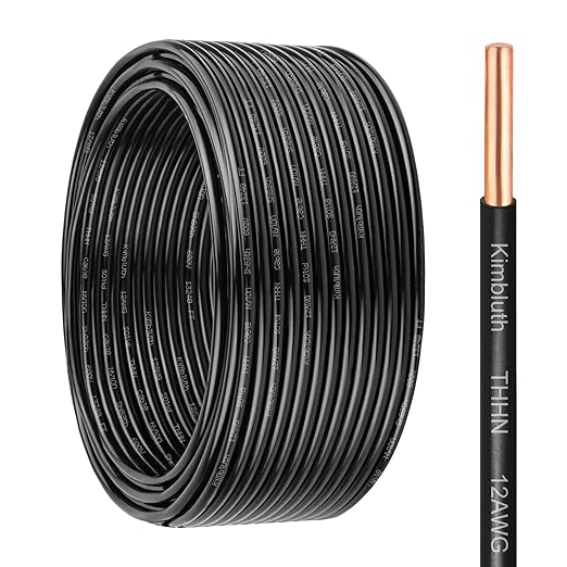 THHN Wire 12 Gauge 50 FT OFC Electrical Wire, 12 AWG Solid Copper Wire Rated up