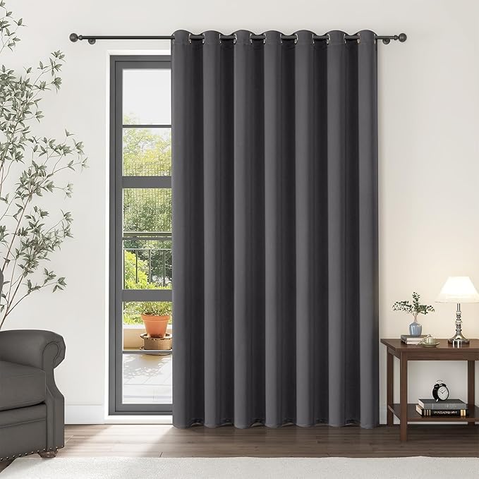 ChrisDowa Room Divider Curtain 108 Inches Long, Wide Blackout Sliding Door