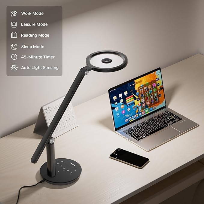 Honeywell Desk Lamp for Home Office, H6 Sunturalux™ Eye-Caring Led Desk Light