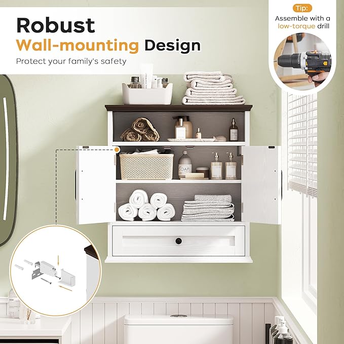 Bathroom Wall Cabinet, Wall Mounted Medicine Cabinet