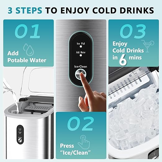 EUHOMY Ice Maker Countertop, Portable Ice Machine