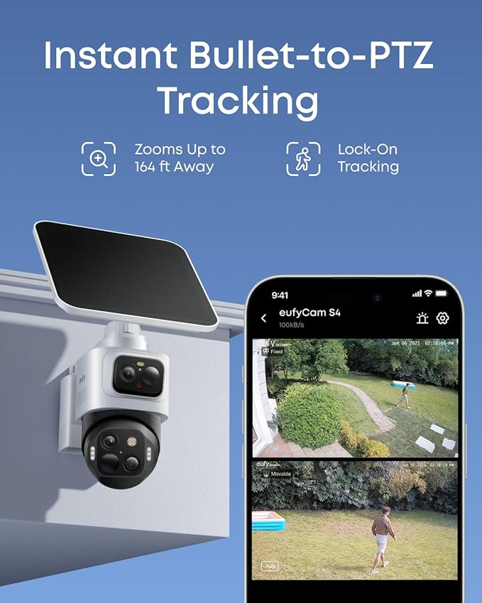 eufy Security eufyCam S4 2-Cam Kit, 4K Solar Camera Wireless Outdoor, Triple