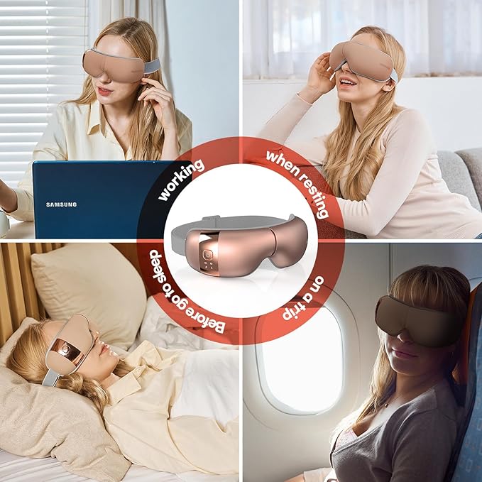 HubiCare Eye Massager with Heat, and Music Helps Relieve Strain, Dark Circles