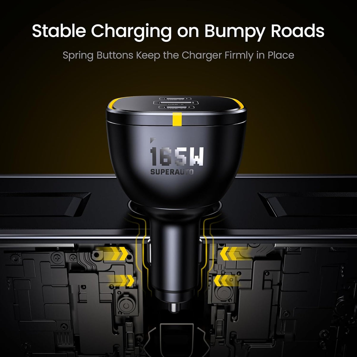 aohi 165w laptop car charger adapter 140w pd, view 9