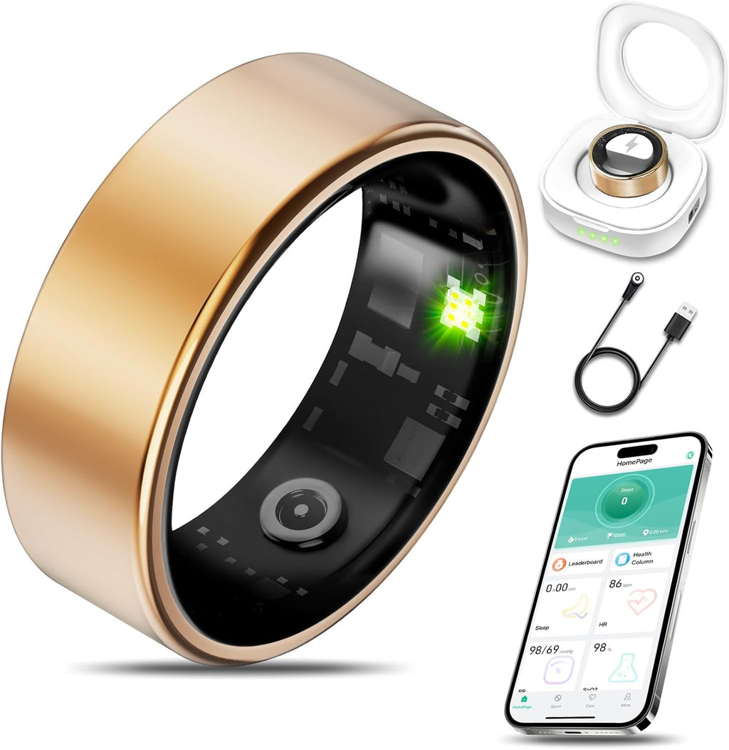 Smart Health Ring Fitness Tracker for Men Women, Rose Gold 10