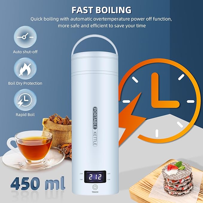 Travel Electric Kettle Portable Small Mini Tea Coffee Kettle Water Boiler