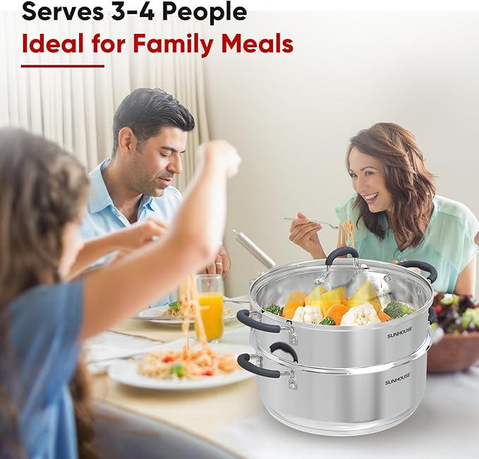 SUNHOUSE - 5.5 Quart Steamer Pots
