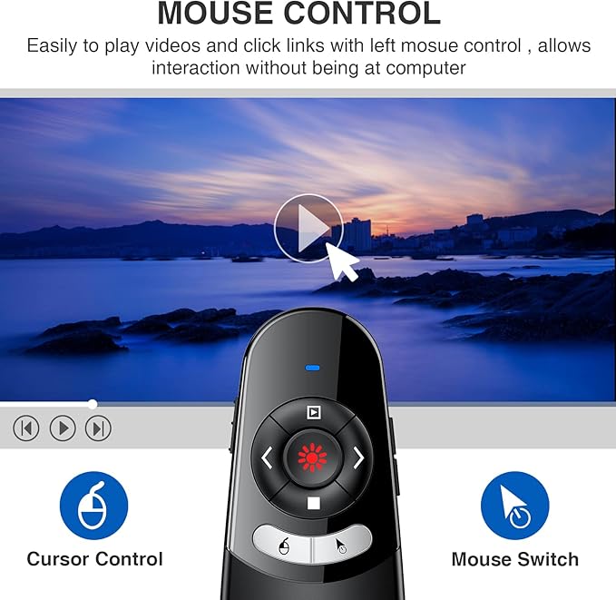 DINOSTRIKE 2 in 1 Type C and USB Presentation Clicker