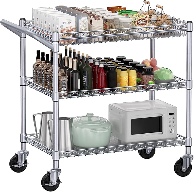WDT 990Lbs Capacity Heavy Duty Rolling Utility Cart, NSF Rolling Carts