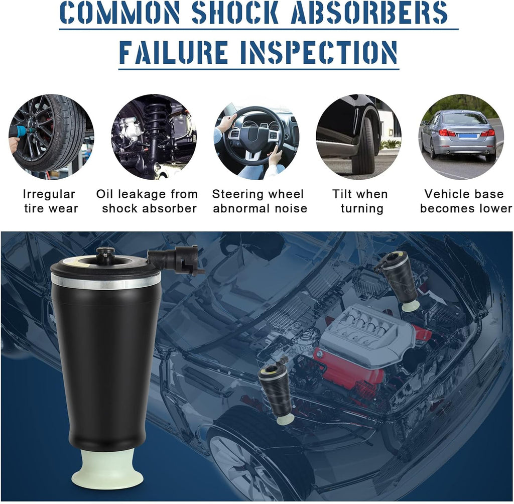 rear air spring suspension bags kit for lincoln showing dimensions