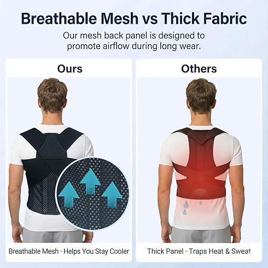 Back Posture Corrector Brace for Men & Women, Back-Anchored Shoulder Support