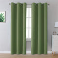 Dualife Sage Green Blackout Curtains 42 x 96 Inch Long Set of 2 Panels