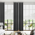 2 Panels 96 Inches Long Dark Gray/Grey Blackout Curtains