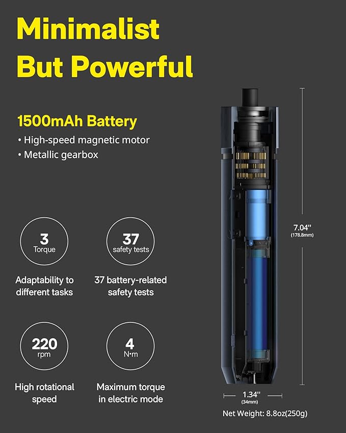 HOTO Electric Screwdriver Kit, Upgraded 1/4'' Hex 25 Bits, Magnetic Lid (25-Piece)