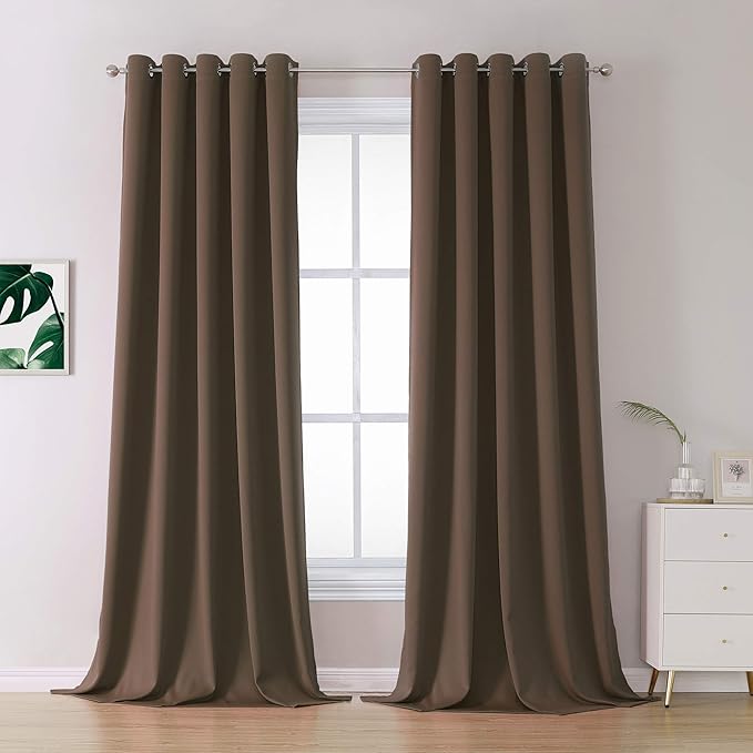 DUALIFE 120 Inches Long Coffee Colour Curtains