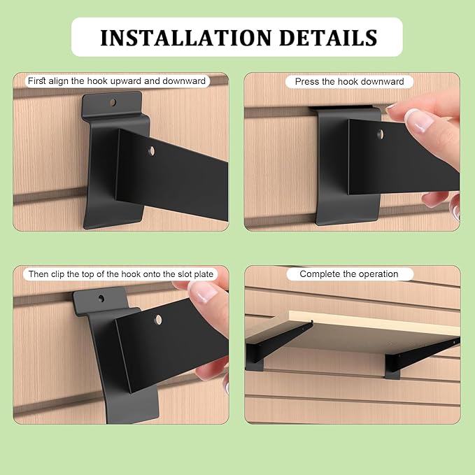 18 Pack Slatwall Shelf Bracket 12 inch, Heavy Duty Metal Shelf Brackets