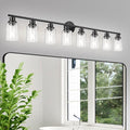 Guliaofo 8-Light Black Vanity Lights, Modern Bathroom Light Fixtures