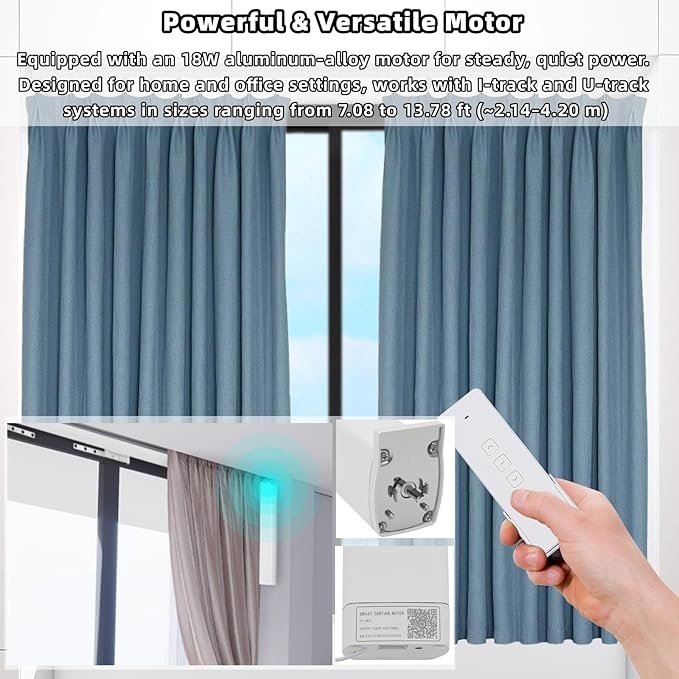 Lemoeyes Electric Curtain Track, Retractable Motorized Curtains Rod From