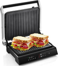 COSTWAY Electric Panini Press Grill, 1200W Gourmet Sandwich Maker w/Non-Stick