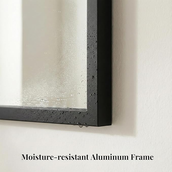 48''x30'' Black Bathroom Mirror, Large Metal Framed Vanity Mirror