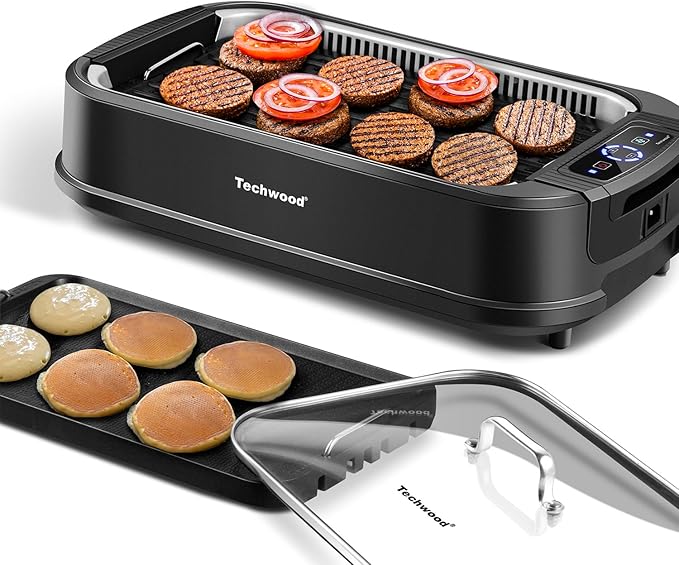 Indoor Smokeless Grill, Techwood 1500W Electric Indoor Grill